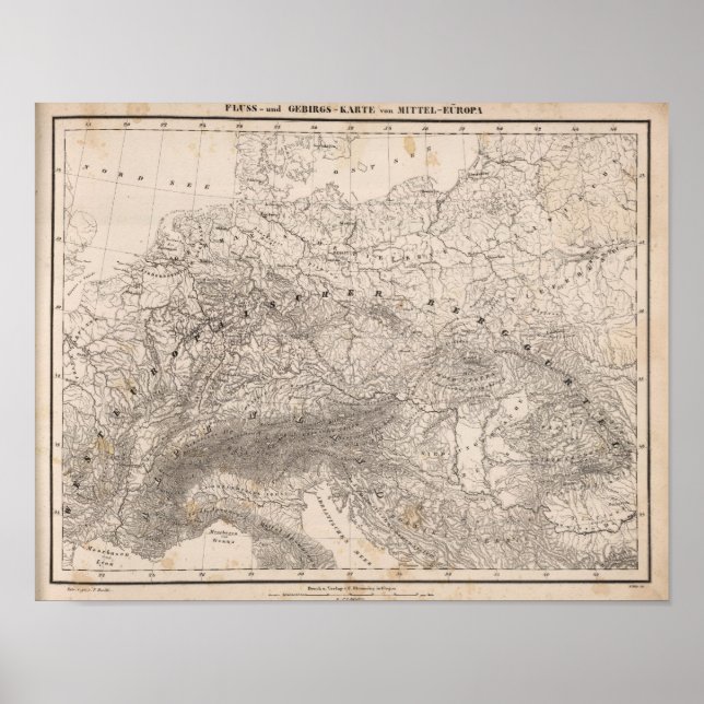 Poster Montagnes et fleuves d'Europe (Devant)