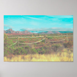 Poster Montagnes naturelles Afrique du Sud ZA Fields