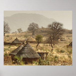 Poster Montagnes Nuba, village Nugera