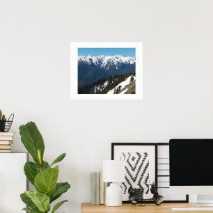 Poster Montagnes olympiques couvertes de neige Photograph