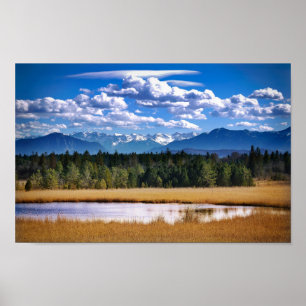 Poster Montagnes pittoresques Paysage alpin