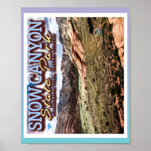 POSTER MONTAGNES ROUGES - SNOW CANYON STATE PARK - UTAH U