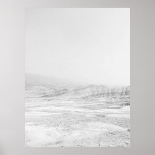 Poster Montagnes vintages rayées peintes collines gauche