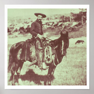 Poster Montana Cowboy, vers 1880 (photo b/w)