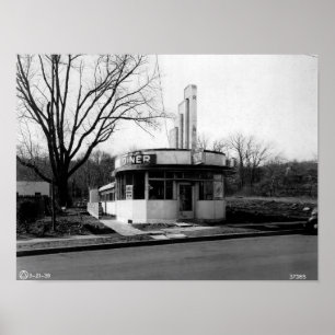 Poster Montclair, New Jersey, Valley Diner, Vintage