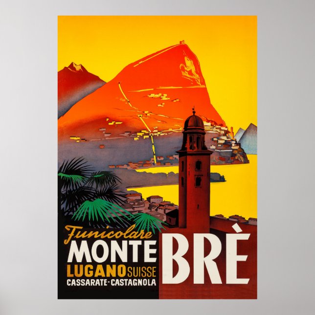Poster Monte Brè, Lugano, Suisse (Devant)