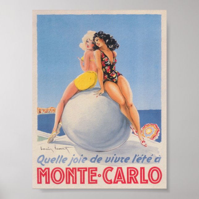 Poster Monte Carlo Monaco Vintage voyage (Devant)