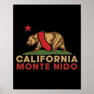 Poster Monte Nido Californie Vintage Bear Rétro État