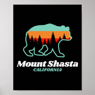 Poster Monte Shasta Californie Ski Snowboard Ours