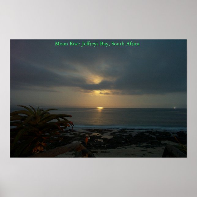 Poster Montée de la lune au-dessus des supertubes, J-Bay, (Devant)