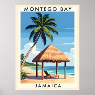 Poster Montego Bay Jamaïque Travel Art - TROPICAL ISLAND