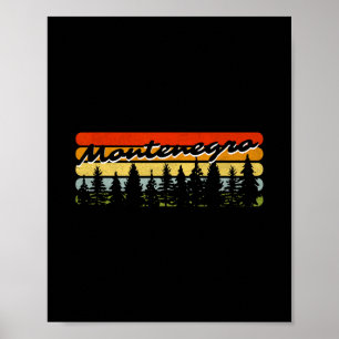Poster Monténégro Forêt Coucher de soleil Arbres Cabane V