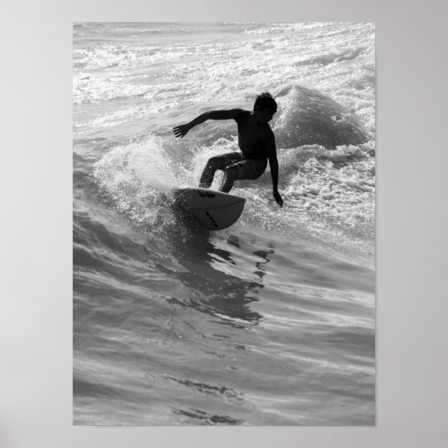 Poster Monter En Niveaux De Gris De Vague (Devant)