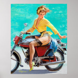 Poster Monter la broche de moto