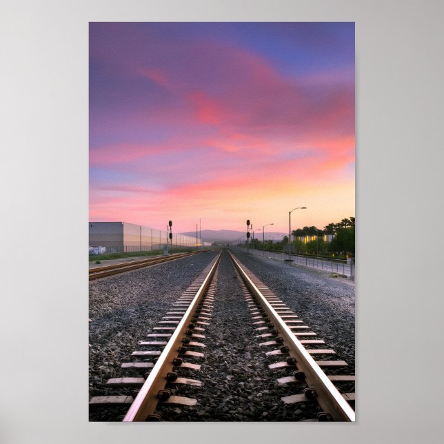 Poster Monter sur les rails : Artwork de train classique (Devant)