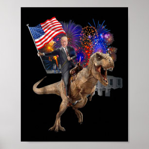 Poster Monter Un Dinosaure T-rex Soutenir Trump 2020