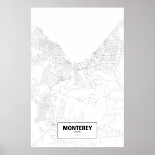 Poster Monterey, California (black on white)