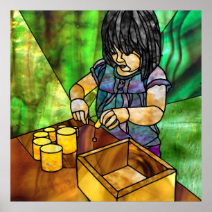 Poster Montessori Sensorial : Cylindres sans connaissance