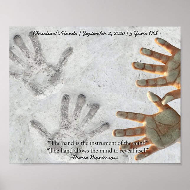 Poster Montessori Sensorial Hands Citation Keepsaké (Devant)