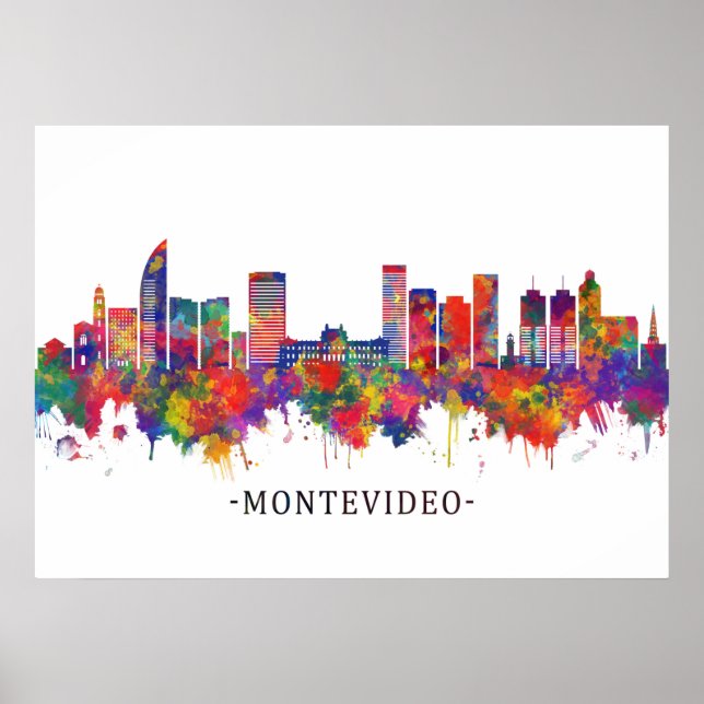 Poster Montevideo Uruguay Skyline (Devant)