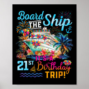 Poster Montez à bord C'est un voyage en croisière pour un