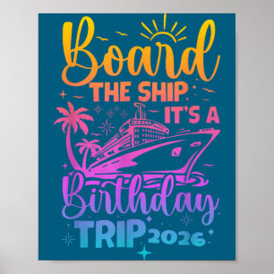 Poster Montez à bord d'un voyage d'anniversaire 2026 croi