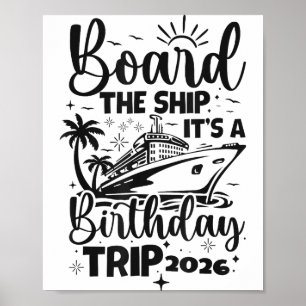 Poster Montez à bord d'un voyage d'anniversaire 2026 croi