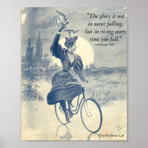 Poster Montez quand vous tombez citation victorienne