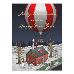 Poster Montgolfière du Père Noël