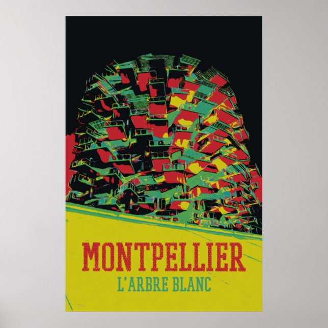 Poster Montpellier Architecture illustration France (Devant)