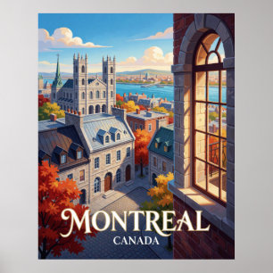 Poster Montréal Canada Architecture française