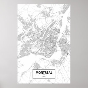 Poster Montreal, Quebec (black on white)