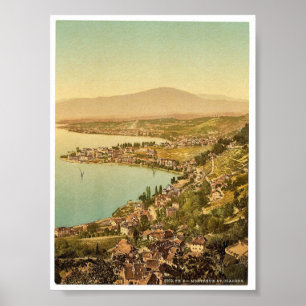 Poster Montreux et Clarens, Lac Geneve, Suisse vi