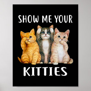 Poster Montrez-Moi Vos Kitties Vintage Retro Style Chat M