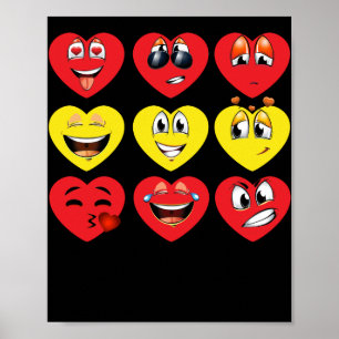 Poster Montrez votre coeur d'amour Emoji pour la Saint Va