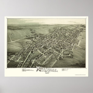 Poster Montrose, carte panoramique de PA - 1890