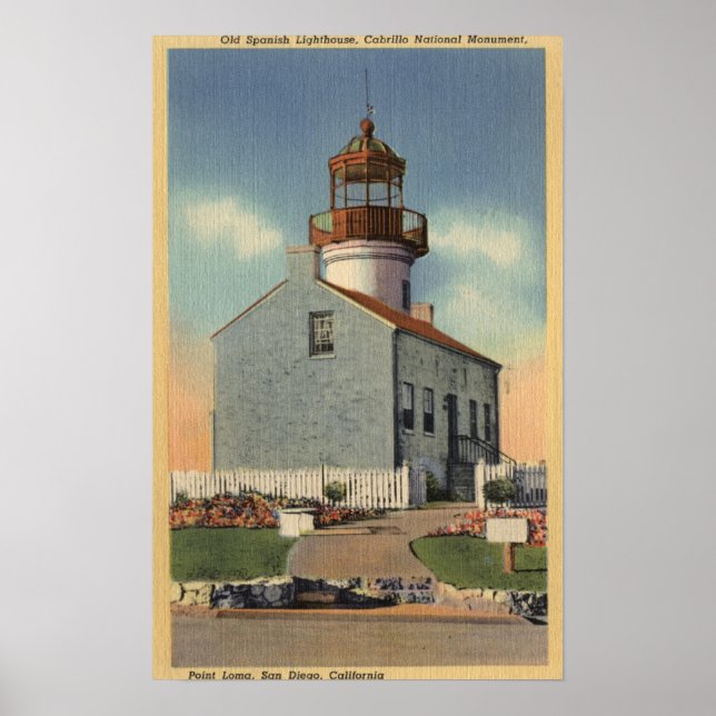 Poster Monument de Cabrillo Nat'l, phare de Point Loma (Devant)