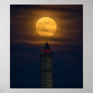 Poster Monument de la super lune sur Washington