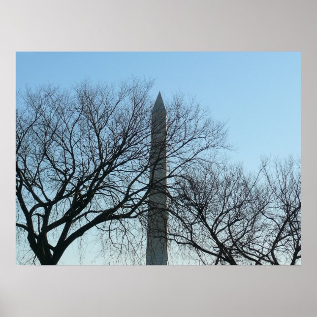 Poster Monument de Washington dans le paysage d'hiver I (Devant)