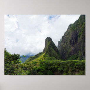 Poster monument d'état de l'aiguille de iao à maui hawaii