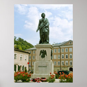 Poster Monument Mozart à Salzbourg, Autriche