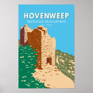 Poster Monument national de Hovenweep Vintage