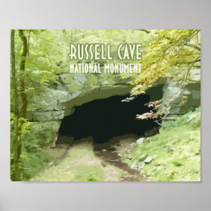 Poster Monument national de la grotte Russell Alabama