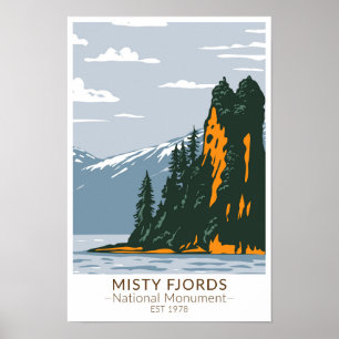 Poster Monument national de Misty Fjords New Eddystone