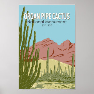 Poster Monument national du cactus tuyau d'orgue Arizona