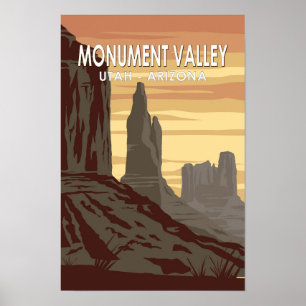 Poster Monument Valley Arizona Utah Vintage