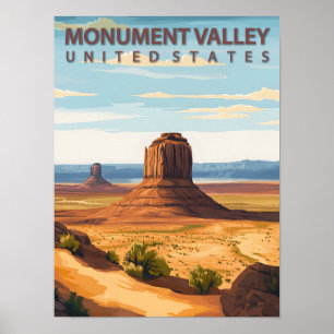 Poster Monument Valley Arizona Utah Vintage voyage