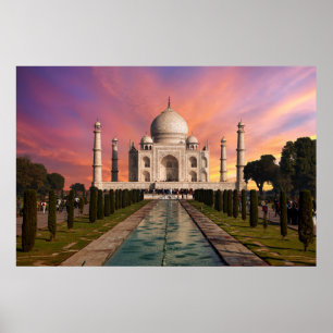 Poster Monuments   Colorful View of the Taj Mahal