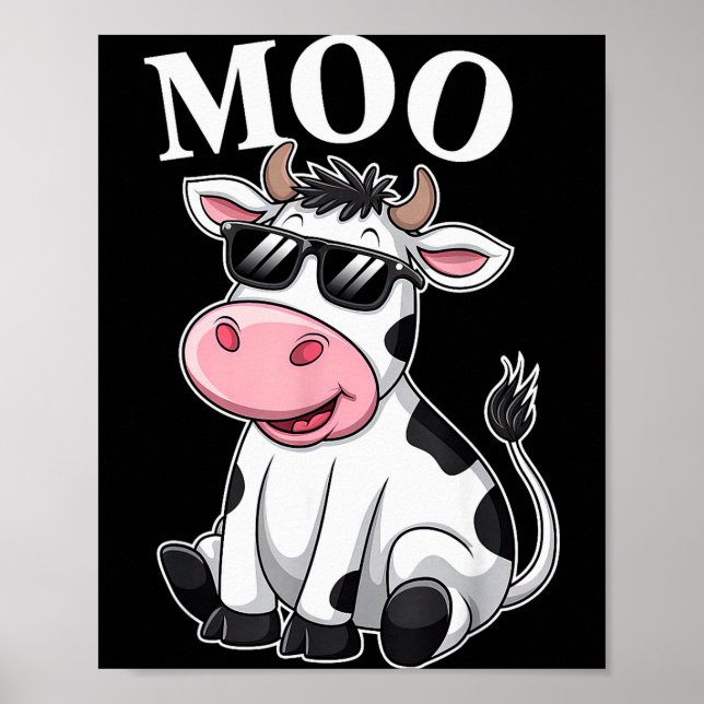 Poster Moo Cow - Funny Farmer Cow For Men Women Kids Boys (Devant)