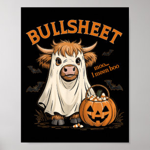 Poster Moo... Je Veux Dire Boo Bullsheet Highland Cow Gho